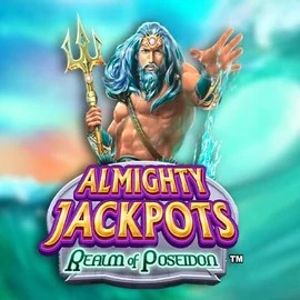 Almighty Jackpots – Realm of Poseidon online game logo by Novomatic on 50centcasino.eu