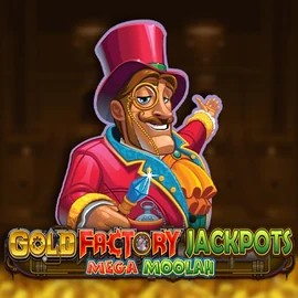 Try Gold Factory Jackpots Mega Moolah slot by Aurum Signature Studios on 50centcasino.eu – logo image